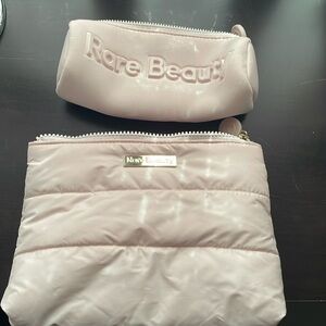 Rare beauty white makeup bag and matching pencil case